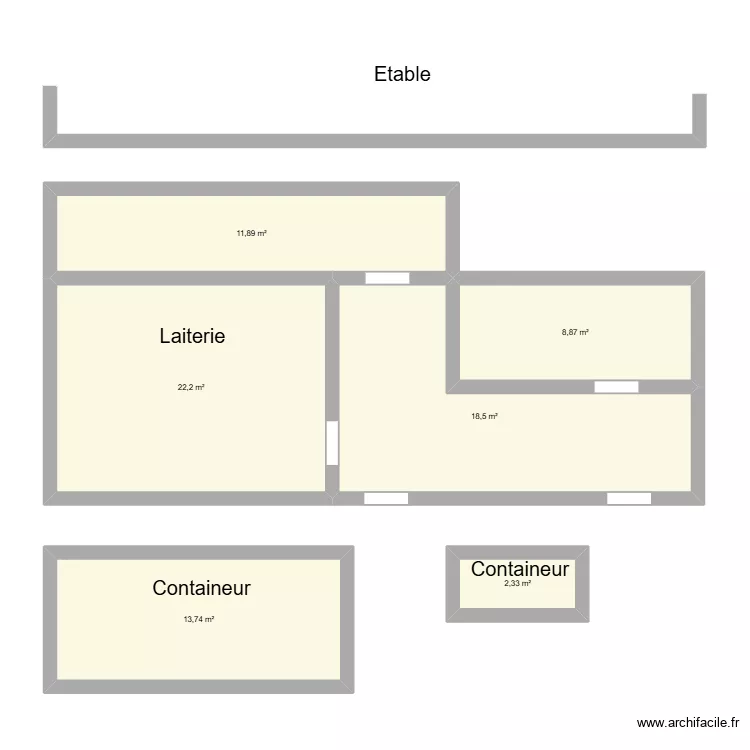 Ferme du Tambourin. Plan de 6 Pièces et 78 m²