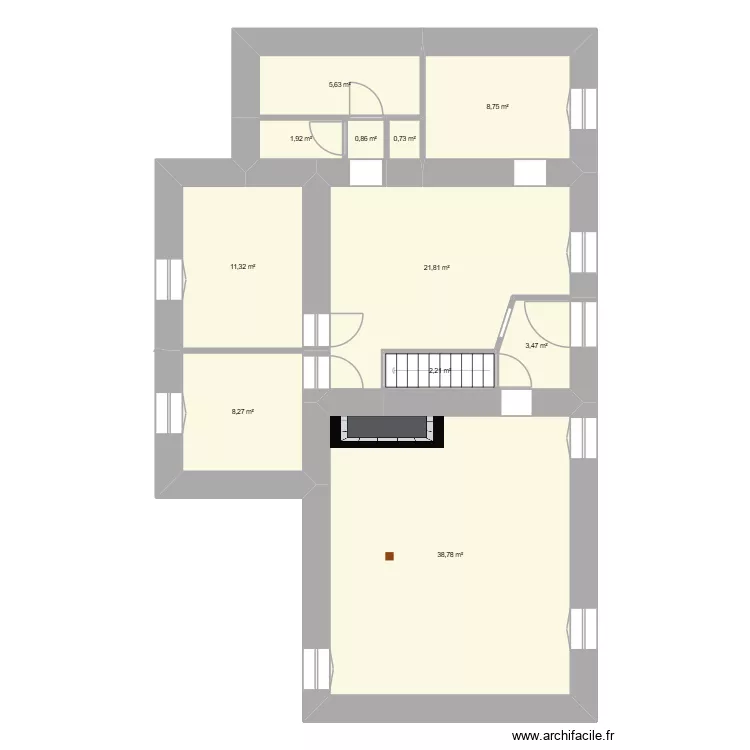 guipy. Plan de 11  et 104 m²