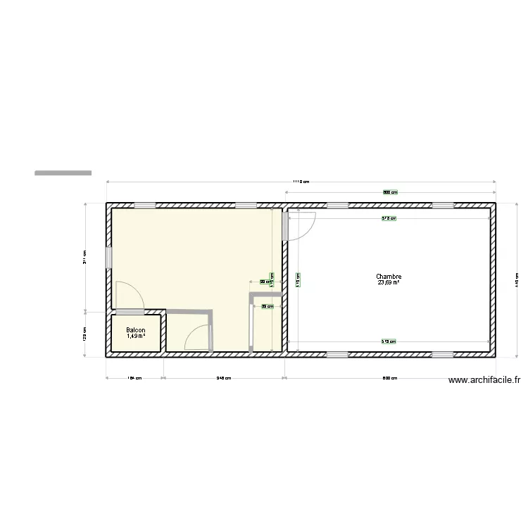 Studio Oncologie. Plan de 3  et 43 m²