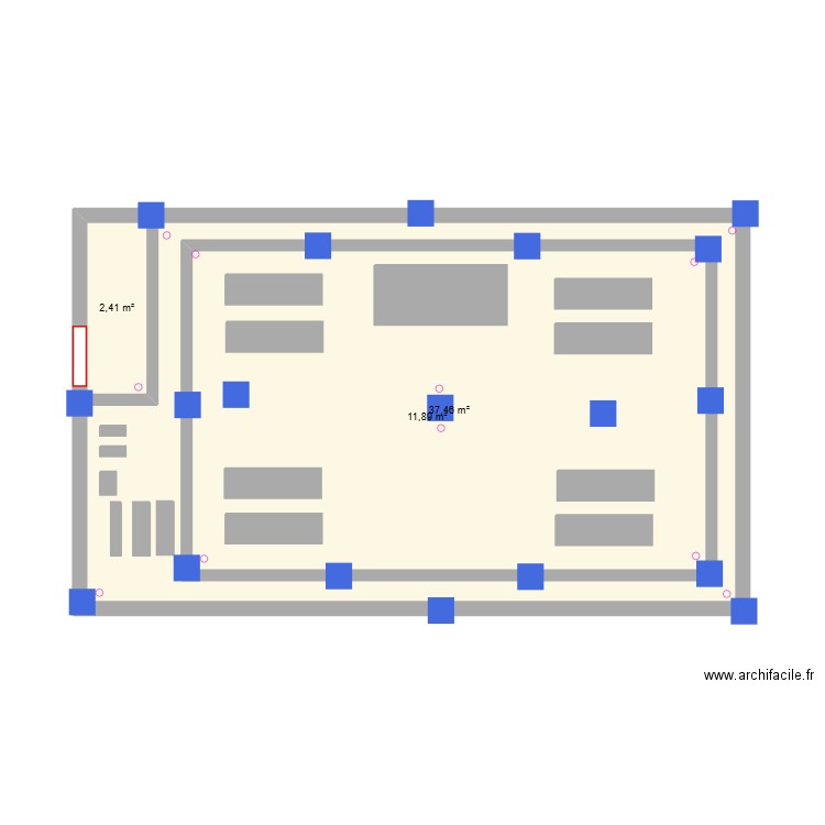 CECOT. Plan de 3 pièces et 93 m2