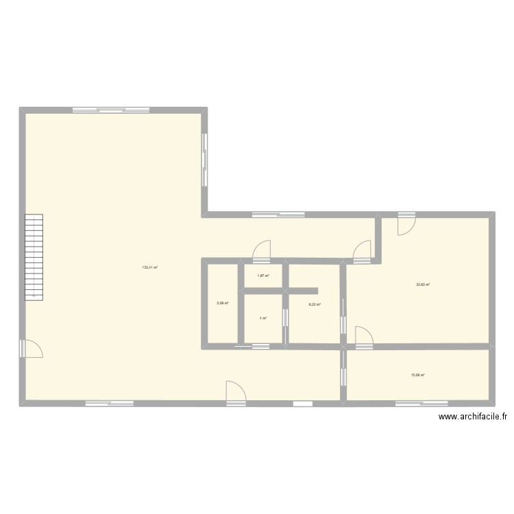 Plan 1 chassenon. Plan de 7 pièces et 202 m2