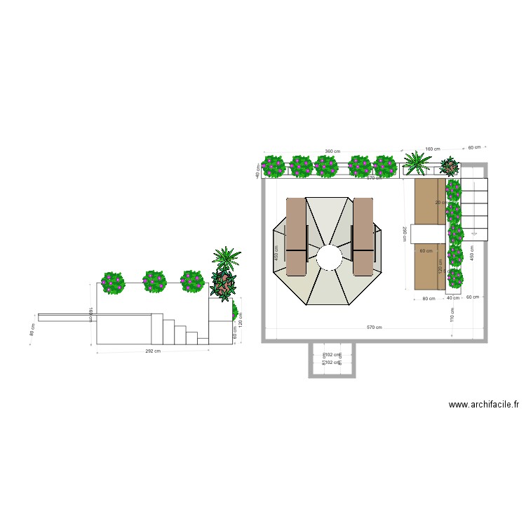 terrasse embrun. Plan de 2 pièces et 26 m2