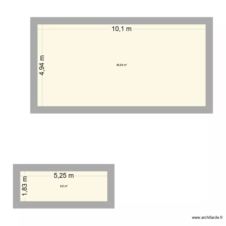 sxd. Plan de 2 et 59 m² sxd. Plan de 2 et 59 m²