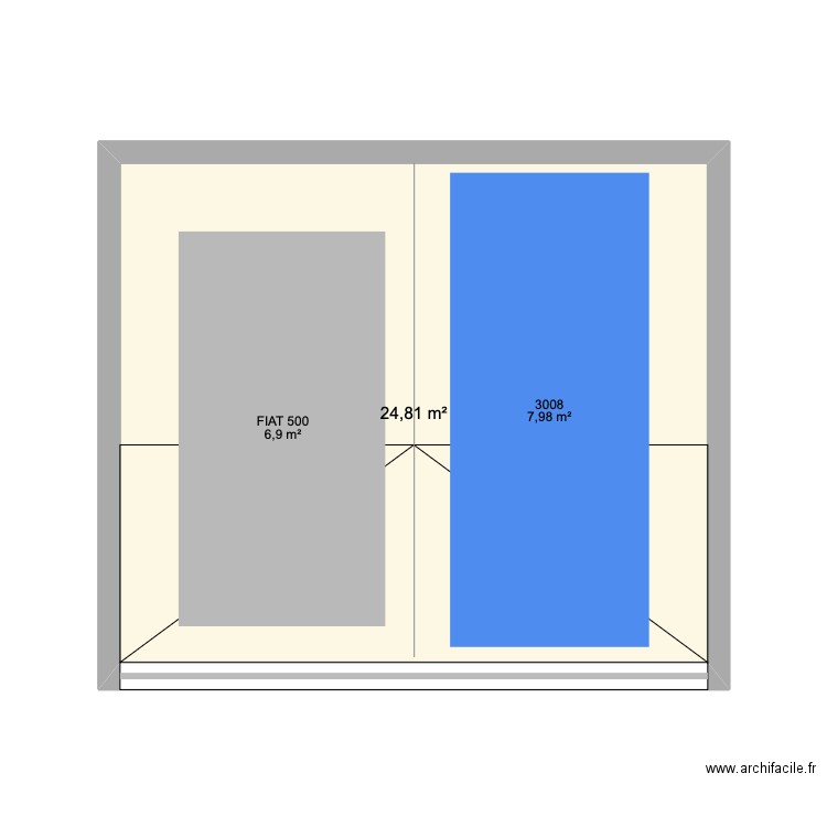 Garage les voiles. Plan de 1 pièce et 25 m2