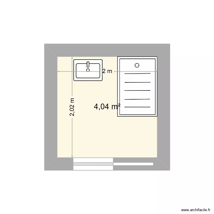 SALLE DE BAIN ANTOINE 1. Plan de 1  et 4 m²