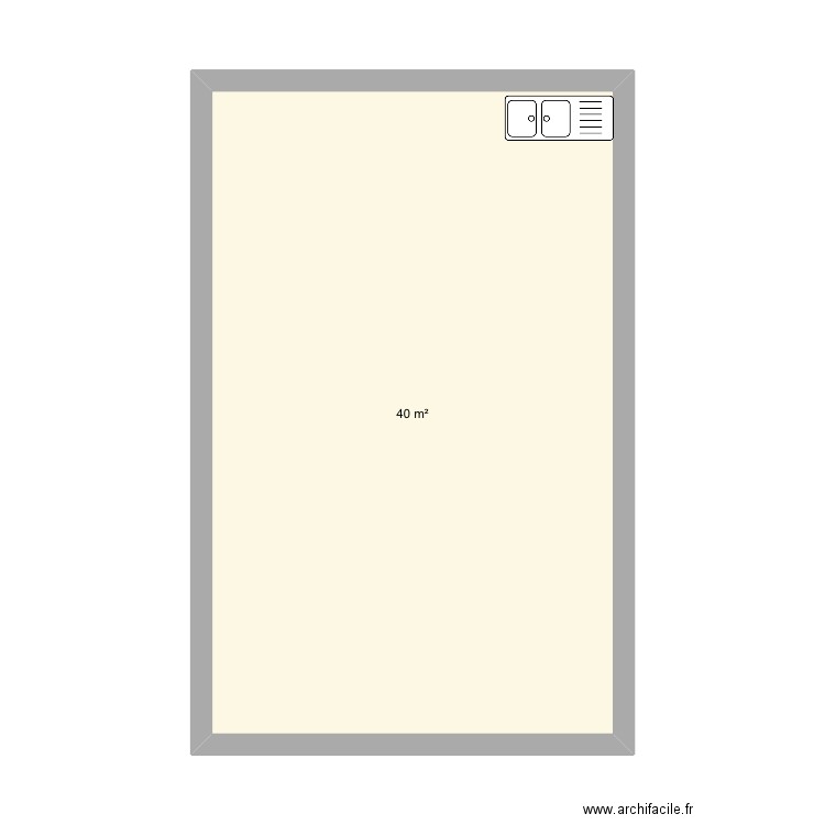 MP8. Plan de 1 pièce et 40 m2