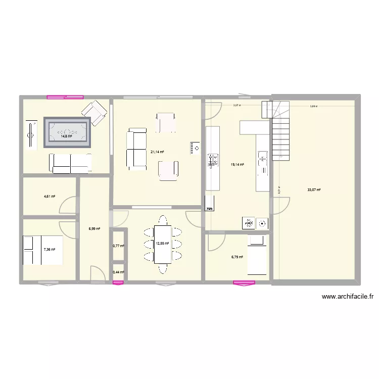 RDC 4. Plan de 11  et 127 m²
