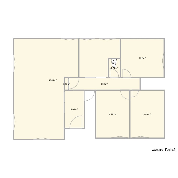 Maison2. Plan de 8 pièces et 76 m2