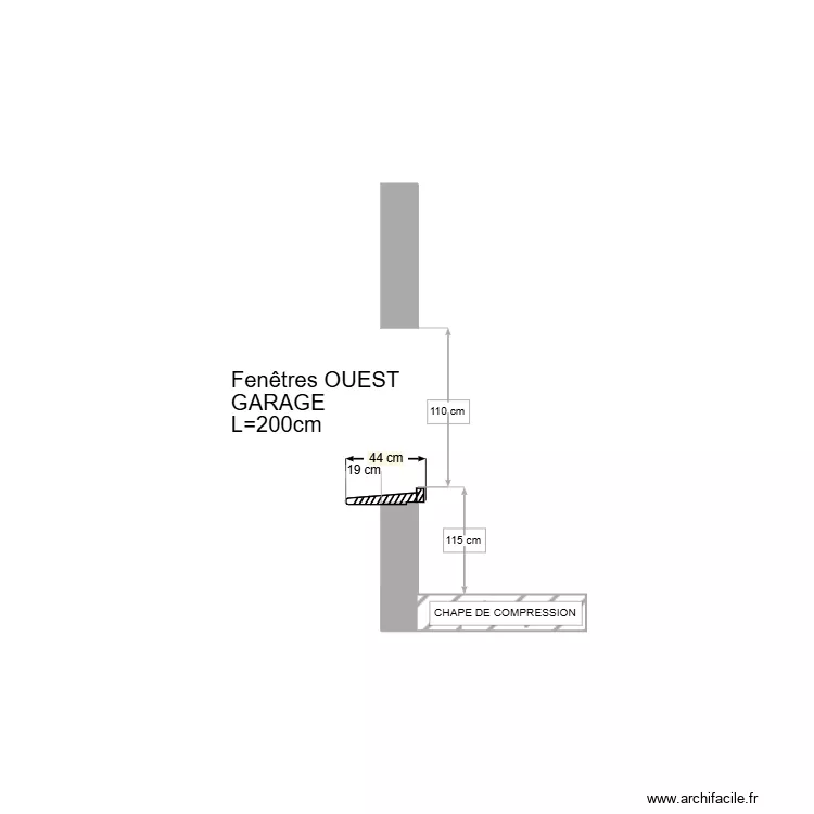 COUPE OF GARAGE OUEST. Plan de 