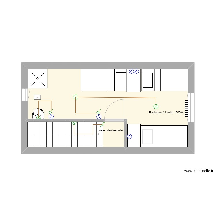 Mathiot. Plan de 2 pièces et 20 m2