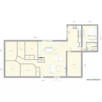 plan maison + extension cuisine vers le jardin