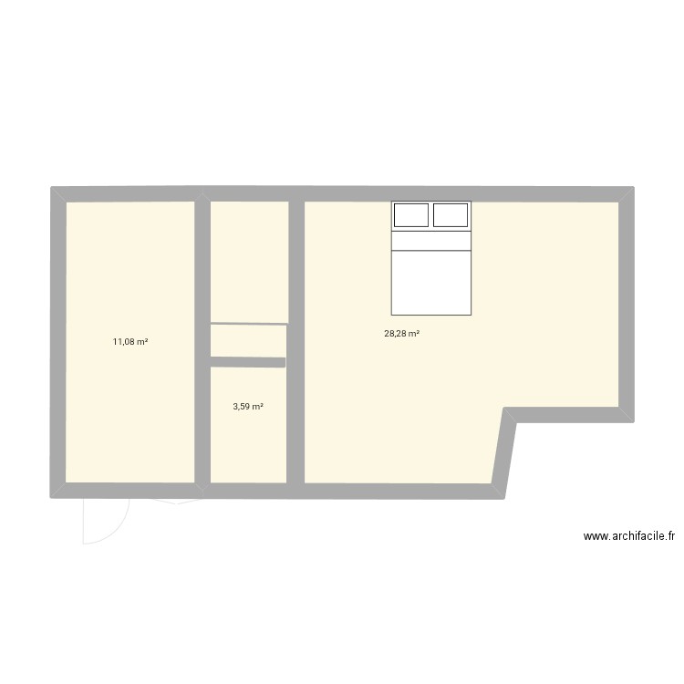 Bureaux. Plan de 5 pièces et 89 m2