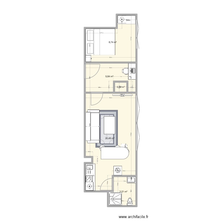 cuisine sdb sur 100%. Plan de 0 pièce et 0 m2