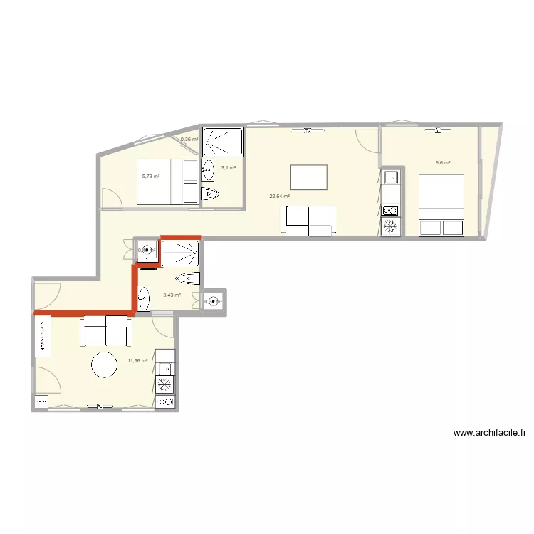 CALIFORNIE 1 STUDIO ET 3 PIECES new. Plan de CALIFORNIE 1 STUDIO ET 3 PIECES new. Plan de