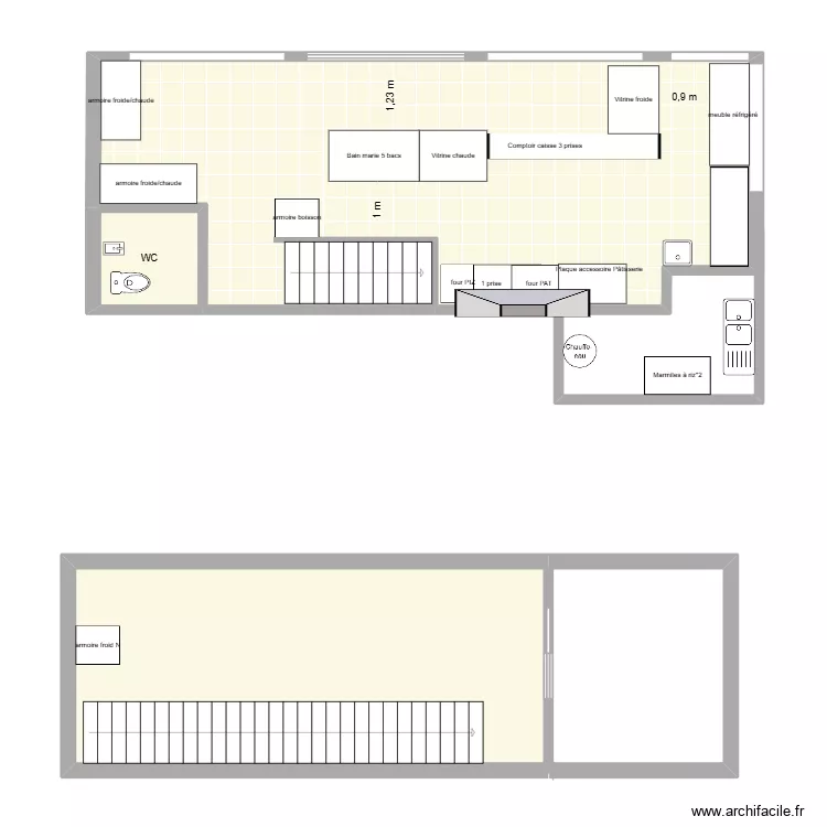 local 2. Plan de 3  et 76 m²