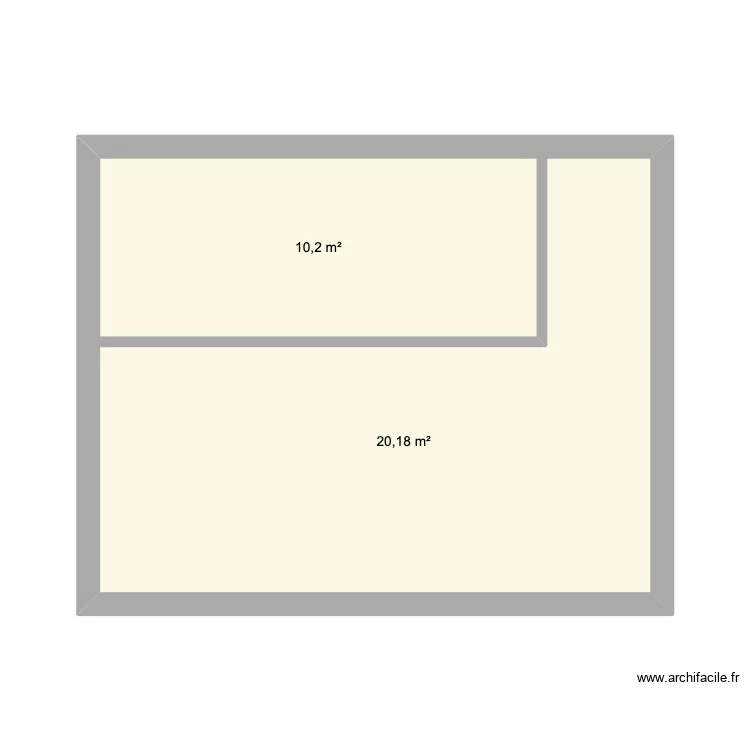 salon2 cuisine. Plan de 2  et 30 m²