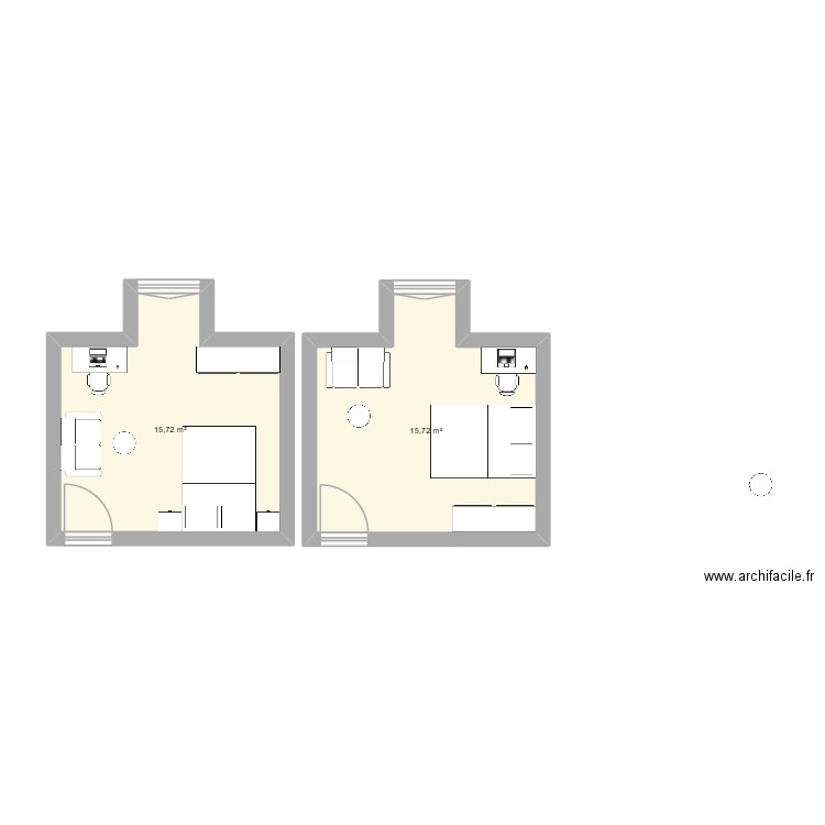 chambre noah. Plan de 2 pièces et 31 m2