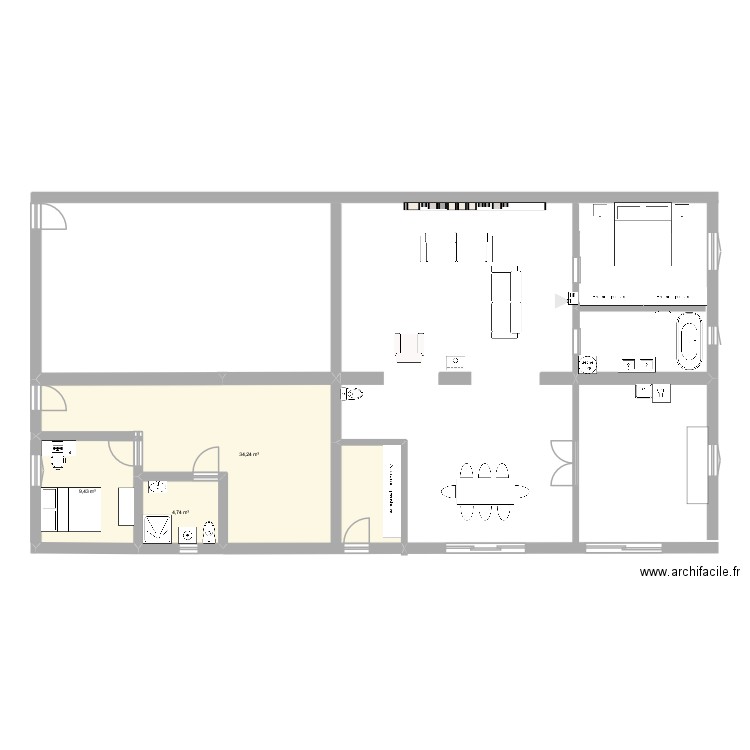 MAISON CAMBRAI. Plan de 3 pièces et 48 m2