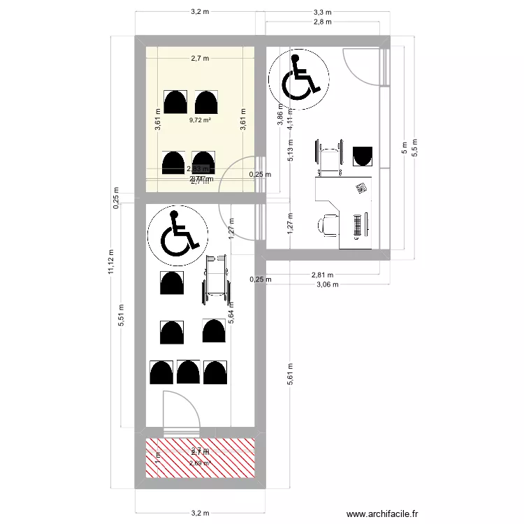 Auto &eacute;cole Jean Bouin 1. Plan de 2 pièces et 12 m²