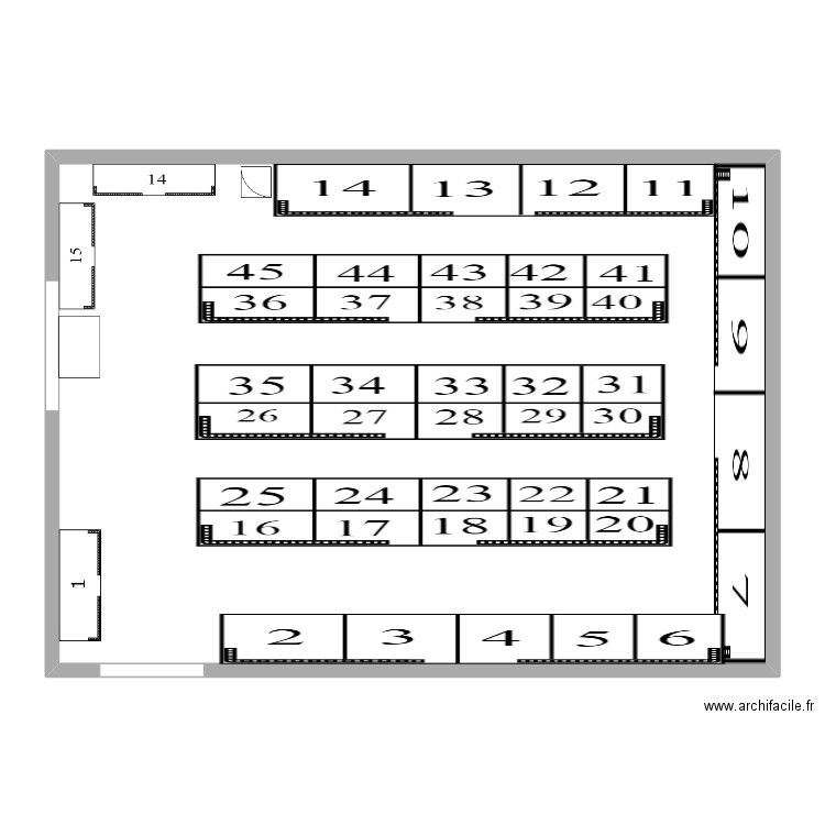 salle archives 2. Plan de 1 pièce et 131 m2