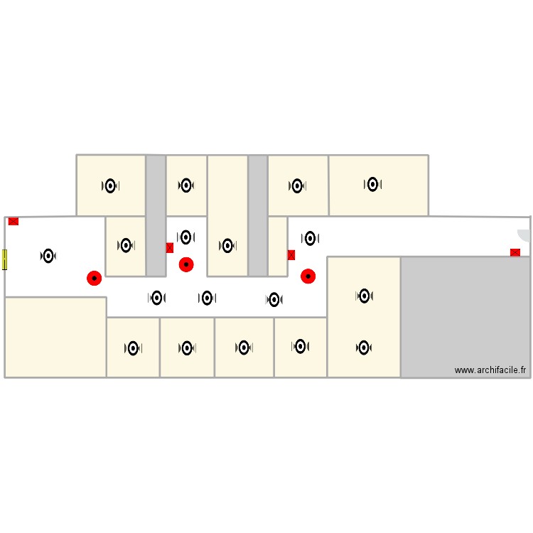 1er etage. Plan de 17 pièces et 8493 m2
