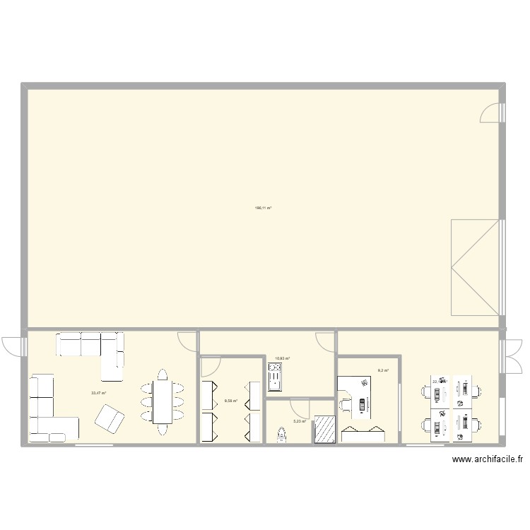 RDC Boulbon. Plan de 7 pièces et 287 m2