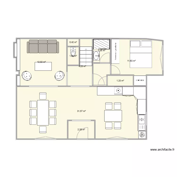 Solenne V1. Plan de 9 et 67 m² Solenne V1. Plan de 9 et 67 m²