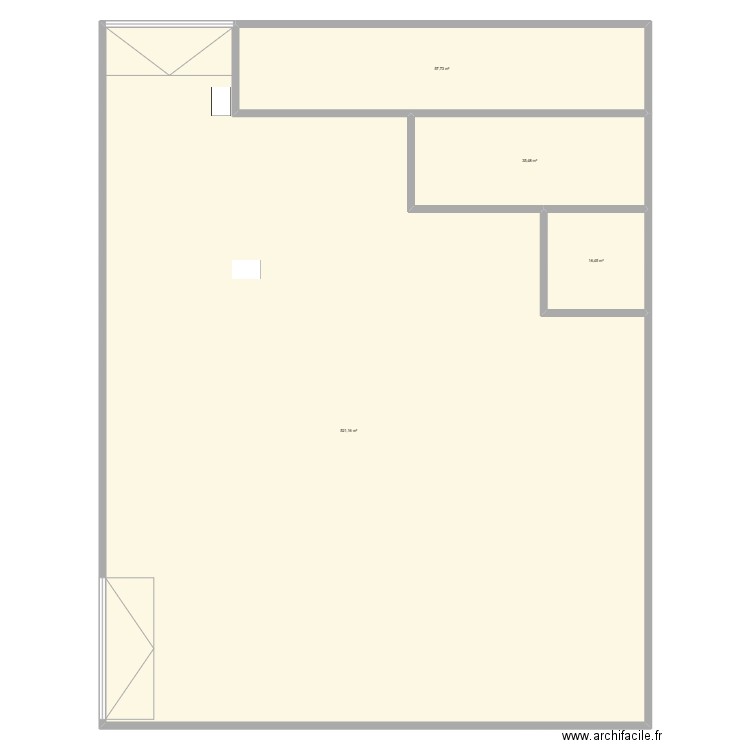 Ate. Plan de 4 pièces et 631 m2