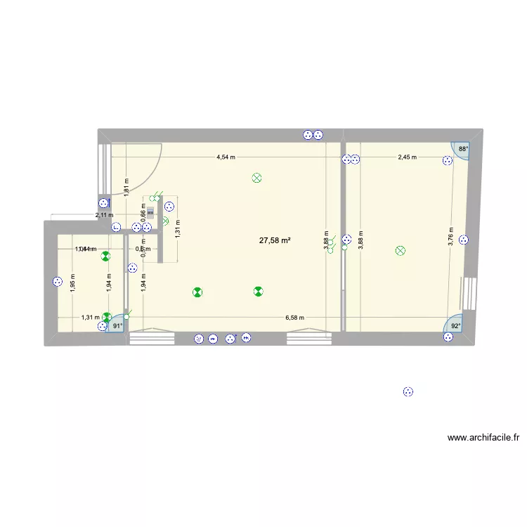 Appartement 26 Electricité. Plan de 1 et 28 m² Appartement 26 Electricité. Plan de 1 et 28 m²