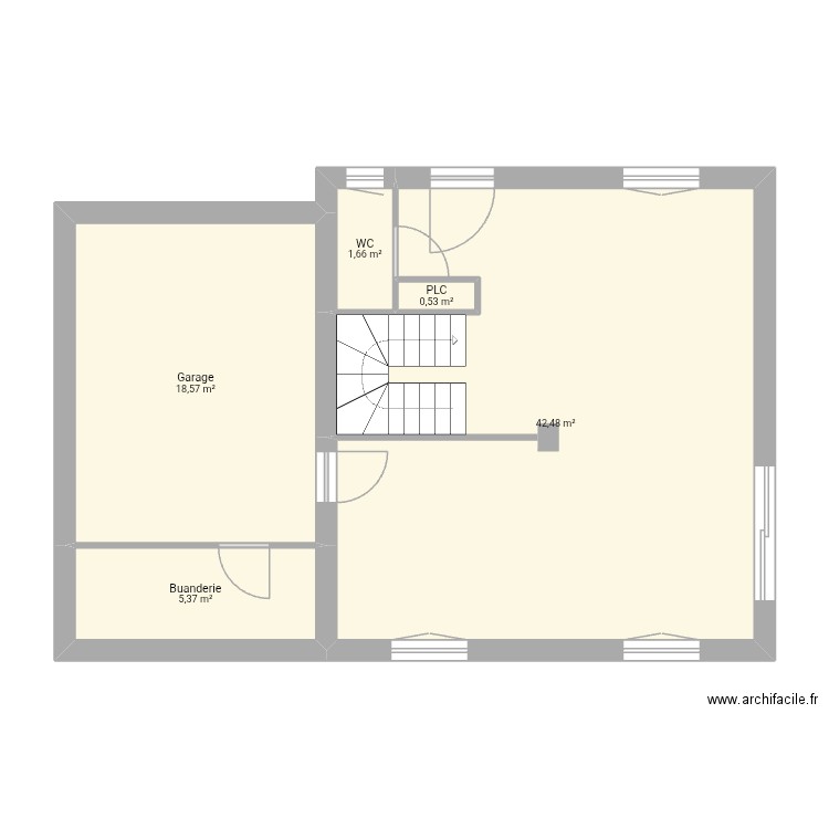 Colette rdc. Plan de 14 pièces et 112 m2