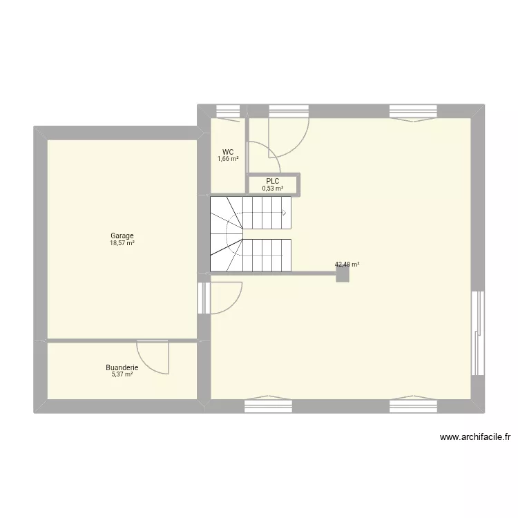 Colette rdc. Plan de 14  et 112 m²