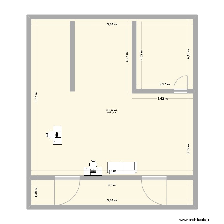 LOBIA. Plan de 1 pièce et 102 m2