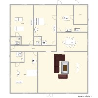 plan de 3 chambres salon avec salle à manger et cuisine bien