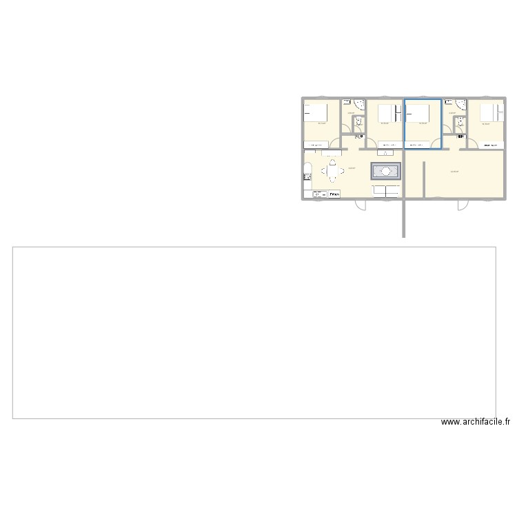 Jumellé. Plan de 10 pièces et 124 m2