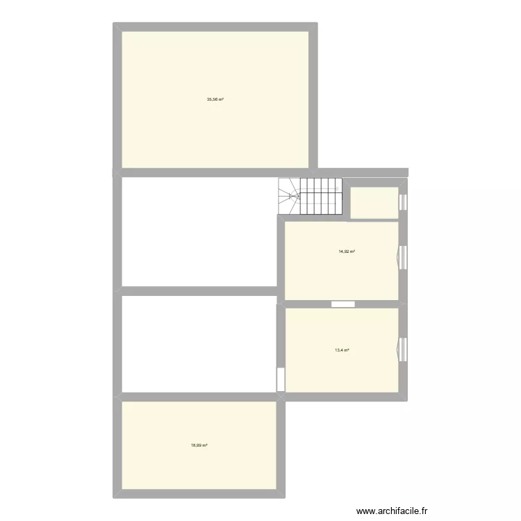 1er etage souyris. Plan de 4  et 83 m²