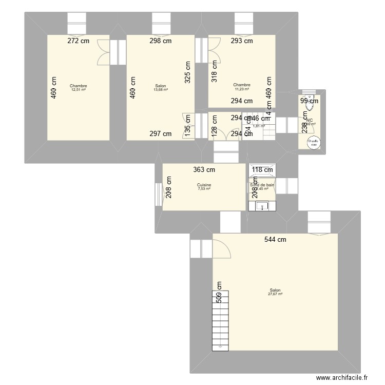 Franceschi Joseph. Plan de 12 pièces et 120 m2