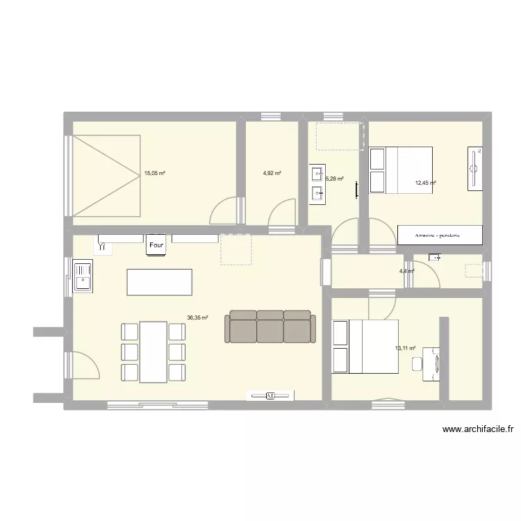 MAISON DE MOI. Plan de 7  et 92 m²