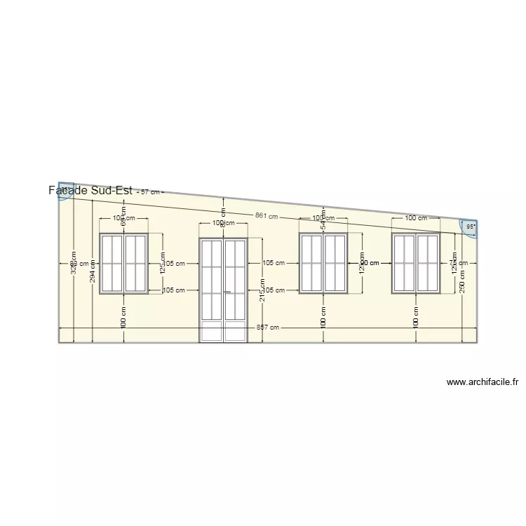 FaçadeSud_est nouvelle inclinaison. Plan de FaçadeSud_est nouvelle inclinaison. Plan de