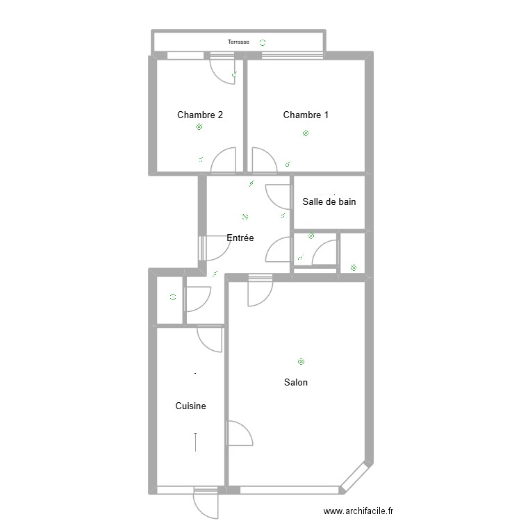 mamy. Plan de 11 pièces et 87 m2