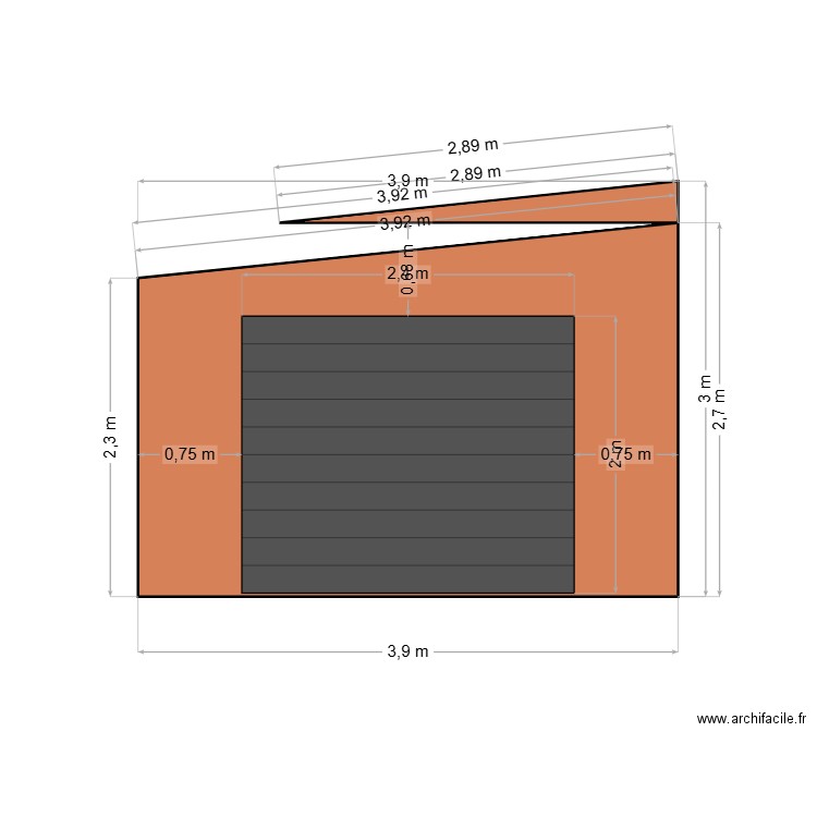 Façade avant. Plan de 0 pièce et 0 m2