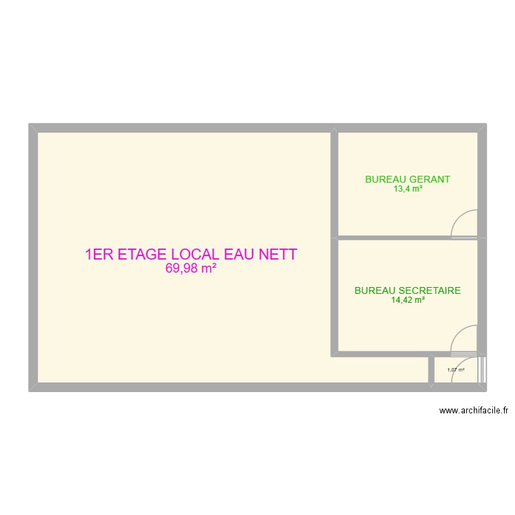 ETAGE 1 LOCAL SALERNES. Plan de 4 pièces et 99 m2