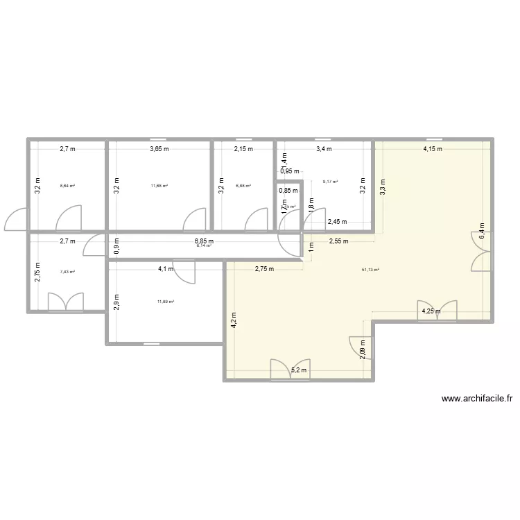 maison modif 2 cotes. Plan de 9 Pièces et 114 m² maison modif 2 cotes. Plan de 9 Pièces et 114 m²