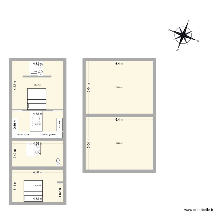 projet 2 2026. Plan de 6 pièces et 127 m2
