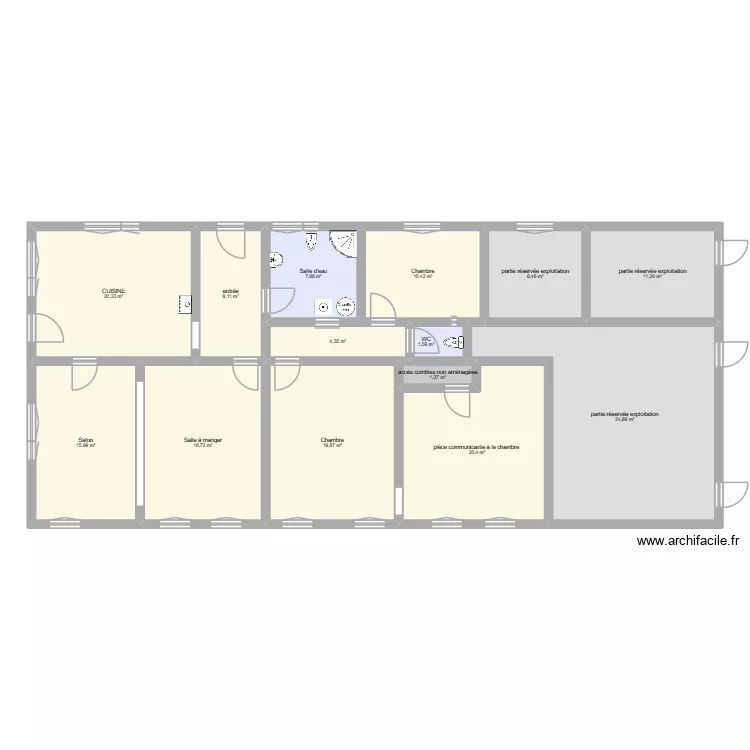 LANDOUZY_LEJEUNE. Plan de 14  et 184 m²