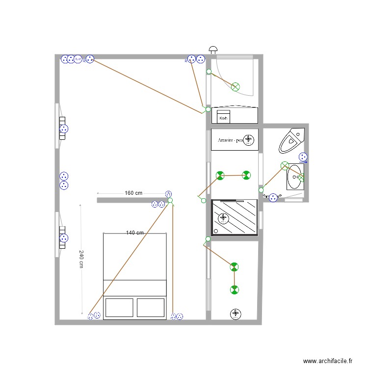 Cage D  3 D  Faure  Plan nu éch: 1/1. Plan de 5 pièces et 25 m2