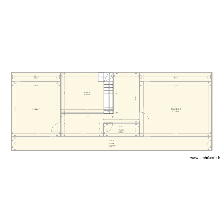 Gauthier Etage. Plan de 8 pièces et 121 m2