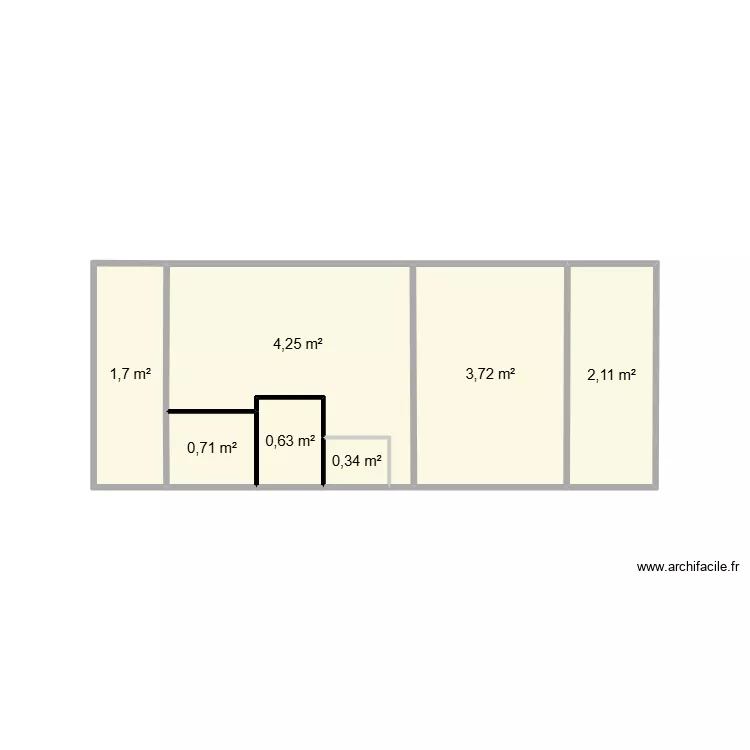 portelette. Plan de 7  et 13 m²