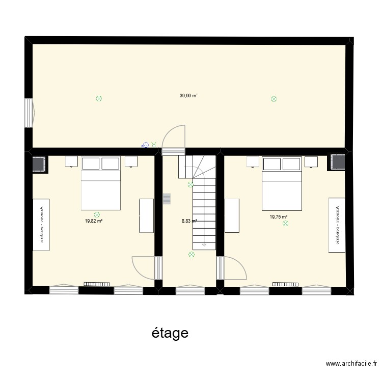 étage chateau des agaces. Plan de 4 pièces et 88 m2