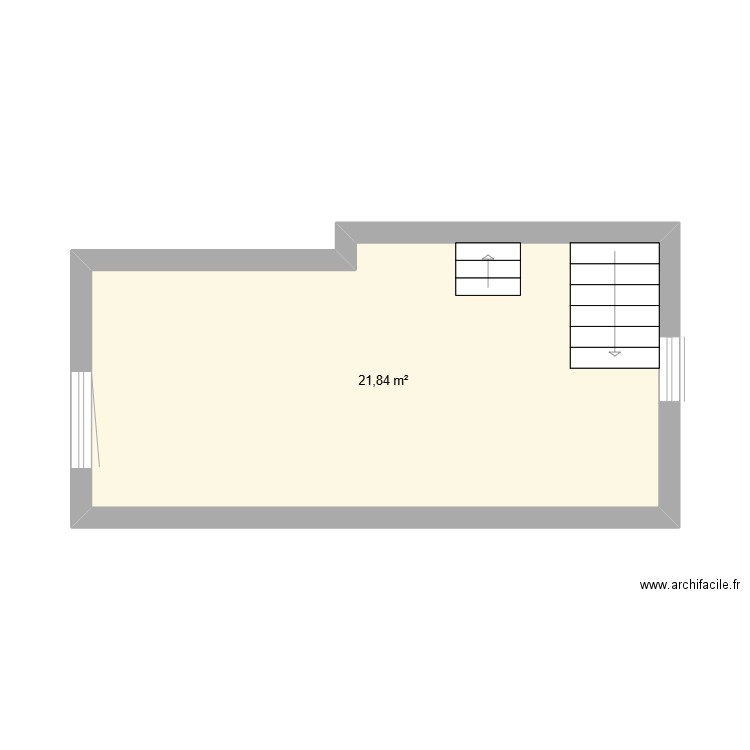 Chambre Emilia. Plan de 1 pièce et 22 m2