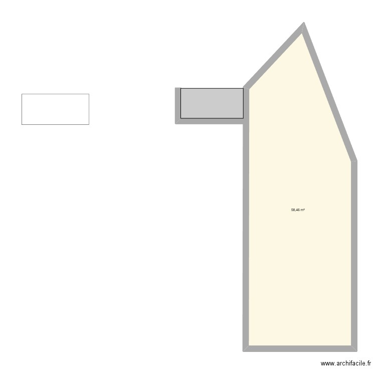 Projet Maison. Plan de 1 pièce et 58 m2